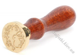 Печатка Віночок і кролик F299 з ручкою